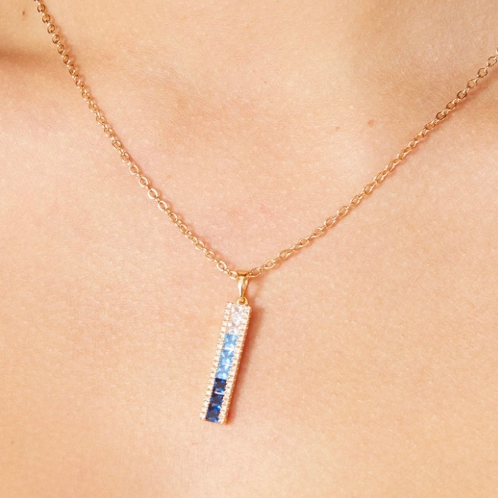 K & M Accessories VINCE CAMUTO Blue Ombre CZ Necklace